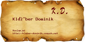 Kléber Dominik névjegykártya